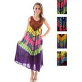 Indian Tie Dye Dress Flower Print with Sequins